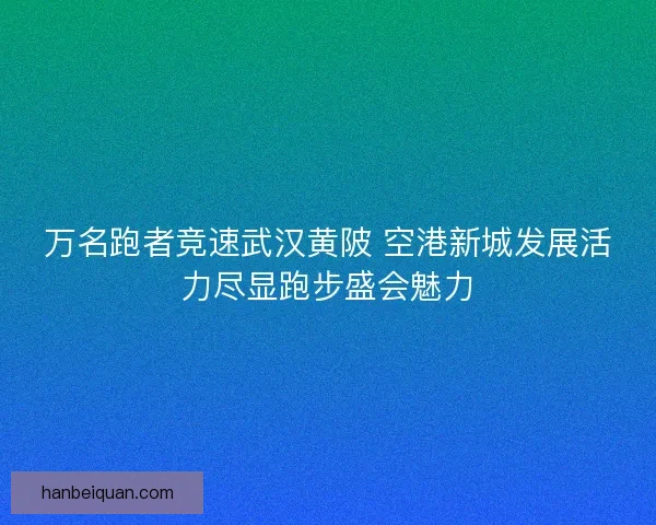万名跑者竞速武汉黄陂 空港新城发展活力尽显跑步盛会魅力 万名跑者竞速武汉黄陂 空港新城发展活力尽显跑步盛会魅力